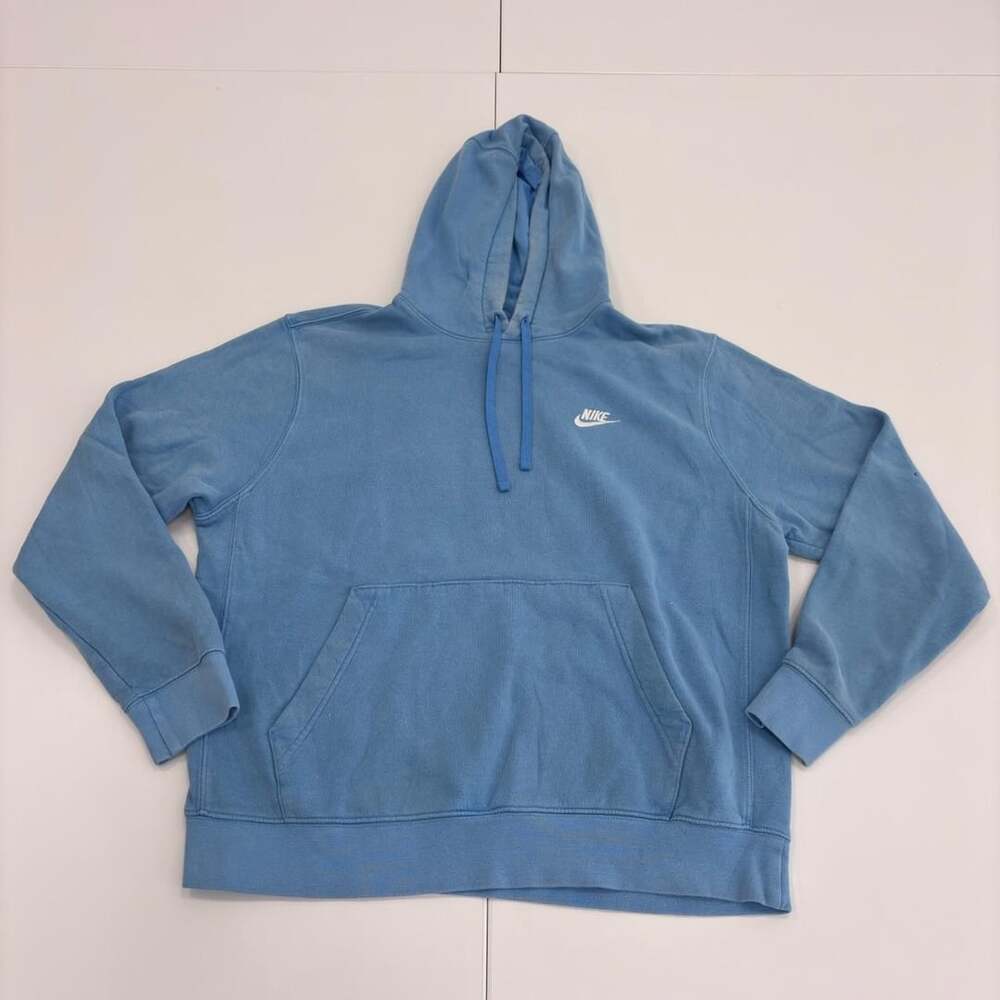 Nike Light Blue Hoodie Large Embroidered Swoosh